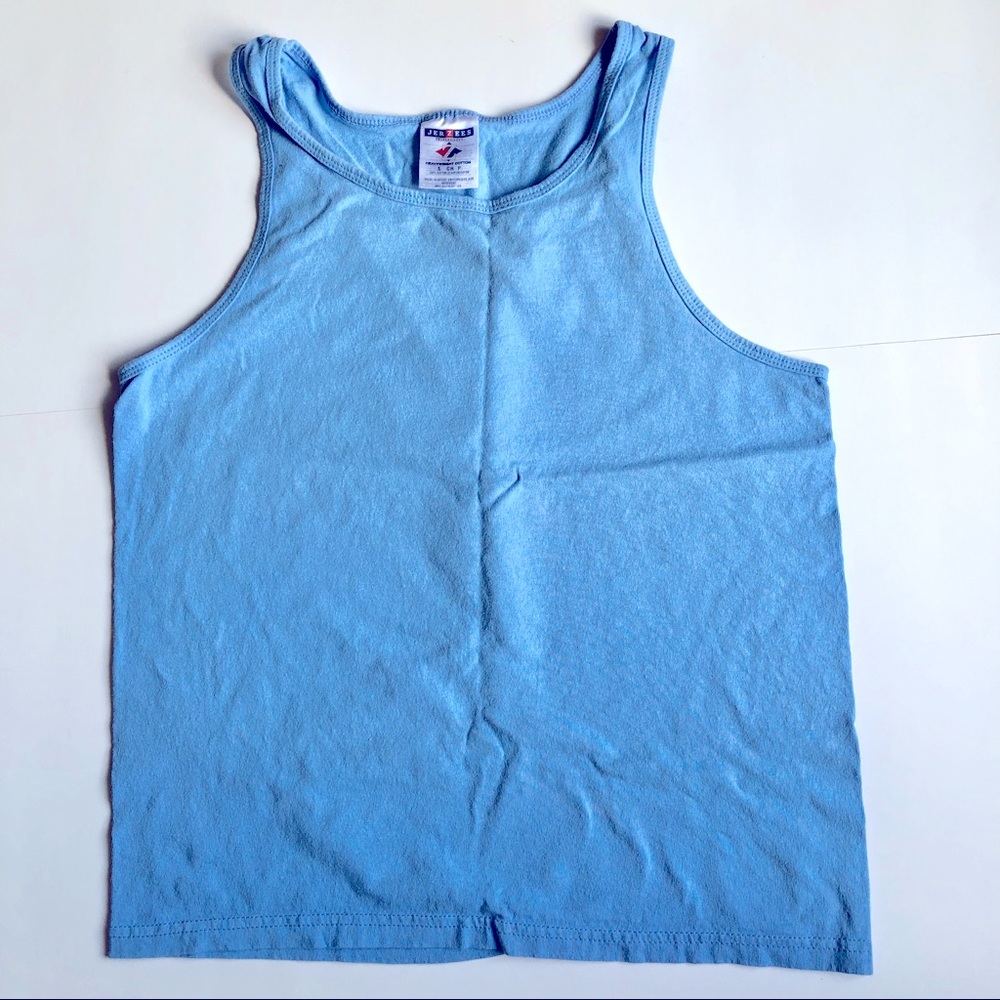 JERZEES Tank Top Sleeveless Shirt Blue Small Men’s UNISEX